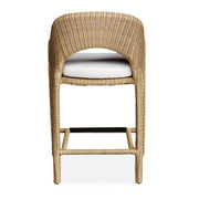 Uttermost Kavali Honey All Weather Wicker Outdoor Counter Stool With Oyster White Plush Cushion