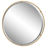 Uttermost Canillo Antiqued Gold Leaf Round Mirror