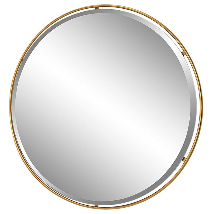 Uttermost Canillo Antiqued Gold Leaf Round Mirror