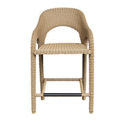 Uttermost Kavali Honey All Weather Wicker Outdoor Counter Stool With Oyster White Plush Cushion