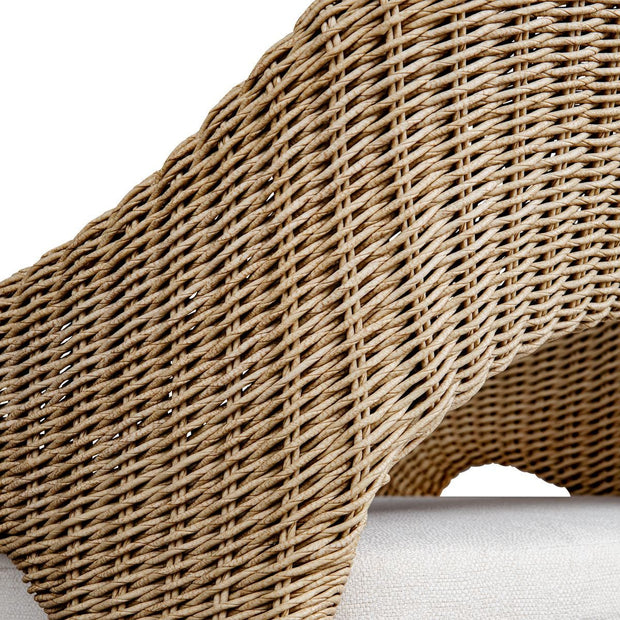 Uttermost Kavali Honey All Weather Wicker Outdoor Counter Stool With Oyster White Plush Cushion
