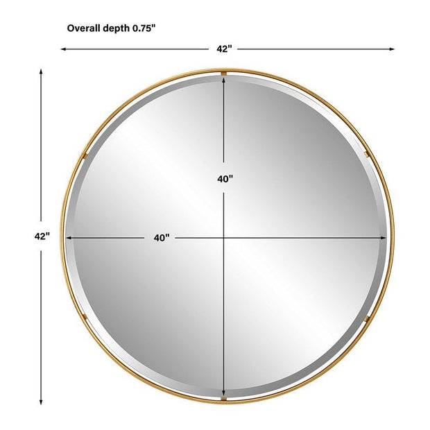 Uttermost Canillo Antiqued Gold Leaf Round Mirror