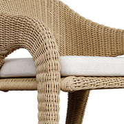 Uttermost Kavali Honey All Weather Wicker Outdoor Counter Stool With Oyster White Plush Cushion