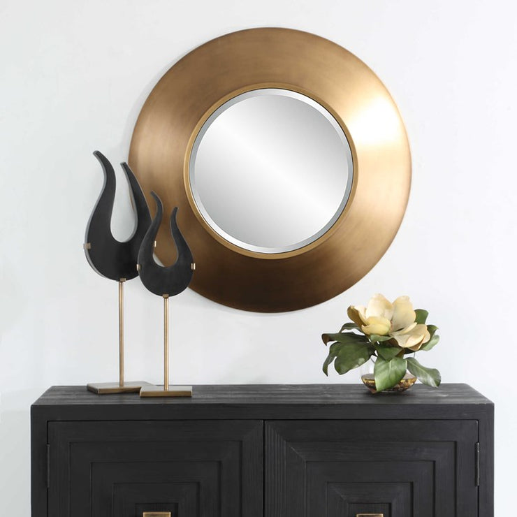 Uttermost Contessa Antiqued Gold Round Mirror