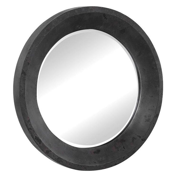 Uttermost Frazier Dark Gray Charcoal Round Mirror