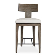 Uttermost Cellini Weathered Gray Mahogany Outdoor Counter Stool