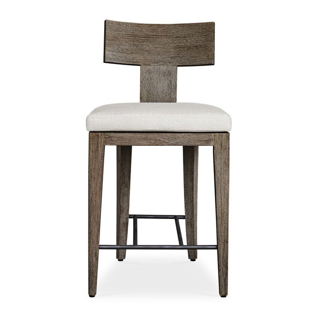 Uttermost Cellini Weathered Gray Mahogany Outdoor Counter Stool