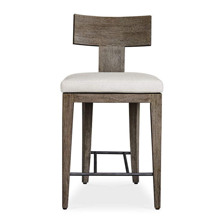 Uttermost Cellini Weathered Gray Mahogany Outdoor Counter Stool