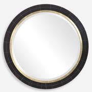 Uttermost Nayla Black and Antique Brass Round Mirror