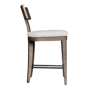 Uttermost Cellini Weathered Gray Mahogany Outdoor Counter Stool