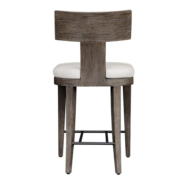Uttermost Cellini Weathered Gray Mahogany Outdoor Counter Stool