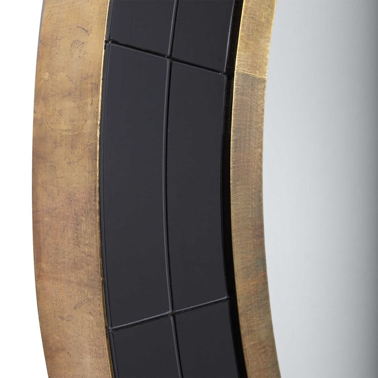 Uttermost Nayla Black and Antique Brass Round Mirror