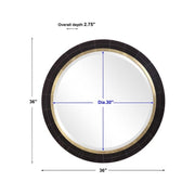 Uttermost Nayla Black and Antique Brass Round Mirror