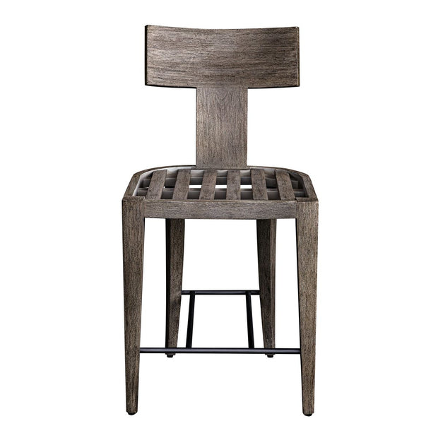 Uttermost Cellini Weathered Gray Mahogany Outdoor Counter Stool
