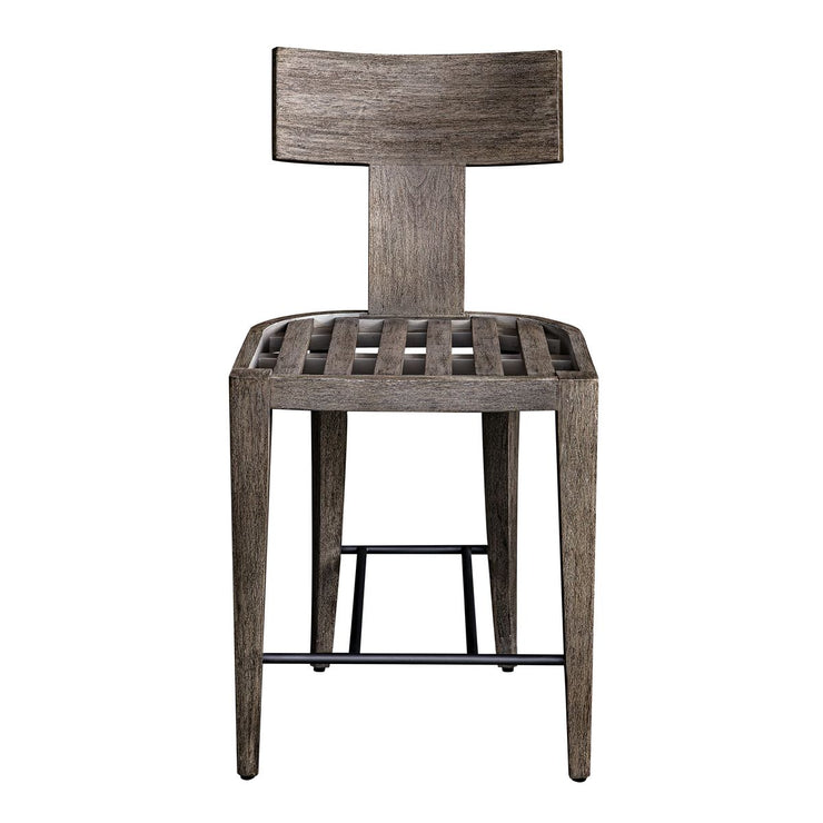 Uttermost Cellini Weathered Gray Mahogany Outdoor Counter Stool