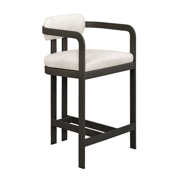 Uttermost Kalmar Warm White Upholstered Outdoor Java Black Counter Stool