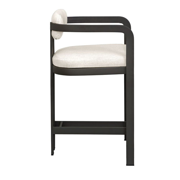 Uttermost Kalmar Warm White Upholstered Outdoor Java Black Counter Stool