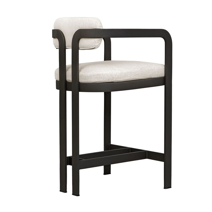 Uttermost Kalmar Warm White Upholstered Outdoor Java Black Counter Stool