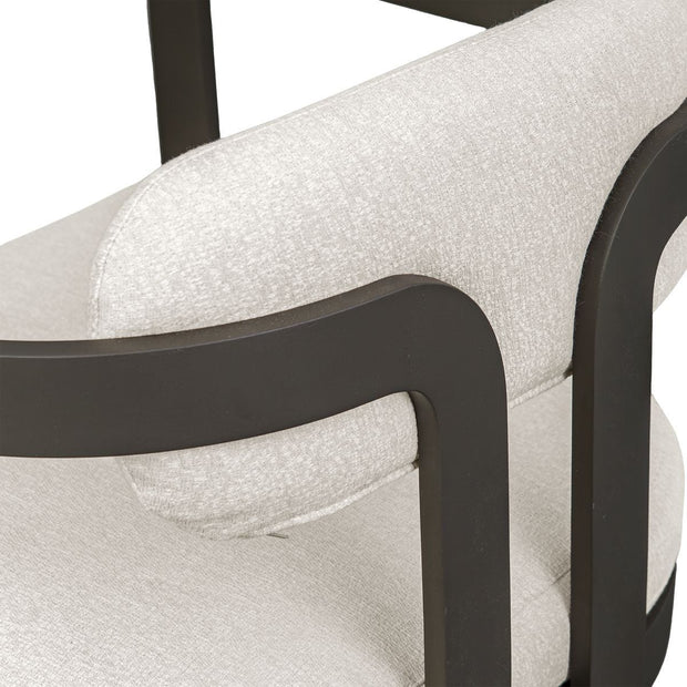 Uttermost Kalmar Warm White Upholstered Outdoor Java Black Counter Stool
