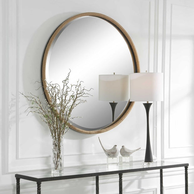 Uttermost Ranchero Natural Braided Rope Round Mirror