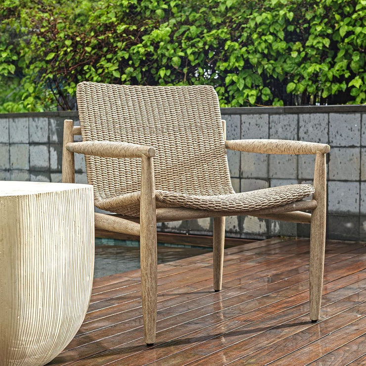 Uttermost Sumba Light Gray All Weather Wicker Outdoor Lounge Chair