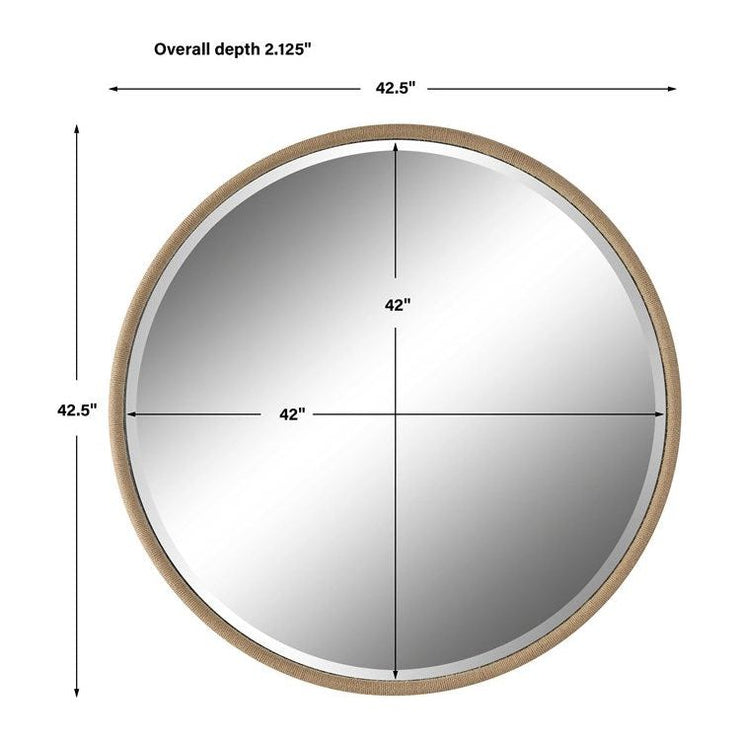Uttermost Ranchero Natural Braided Rope Round Mirror