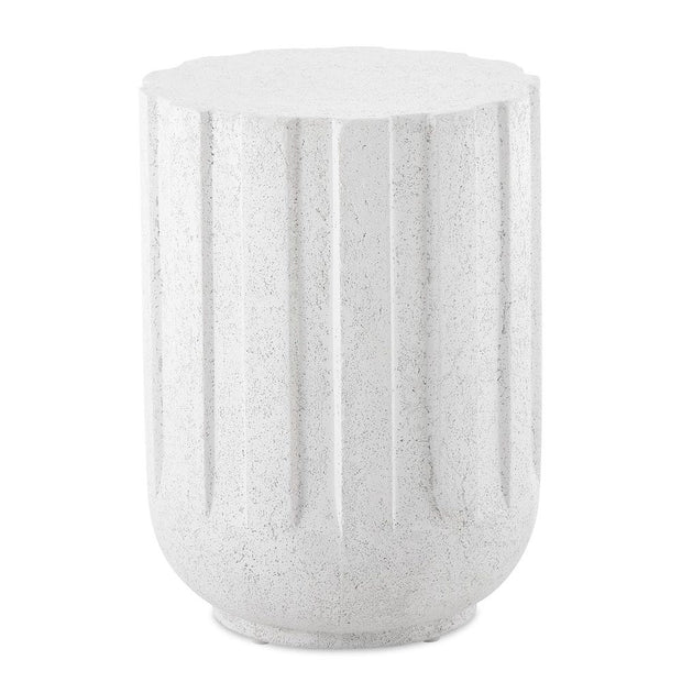 Uttermost Jane White Concrete Accent Table ~ Indoor And Outdoor Use