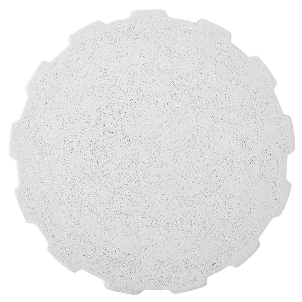 Uttermost Jane White Concrete Accent Table ~ Indoor And Outdoor Use