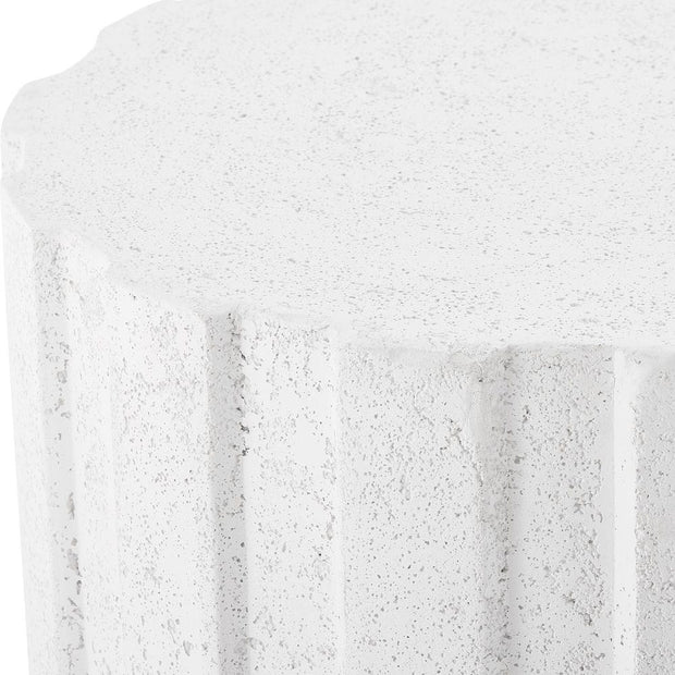 Uttermost Jane White Concrete Accent Table ~ Indoor And Outdoor Use