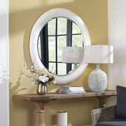 Uttermost Mariner White Woven Rattan Round Mirror