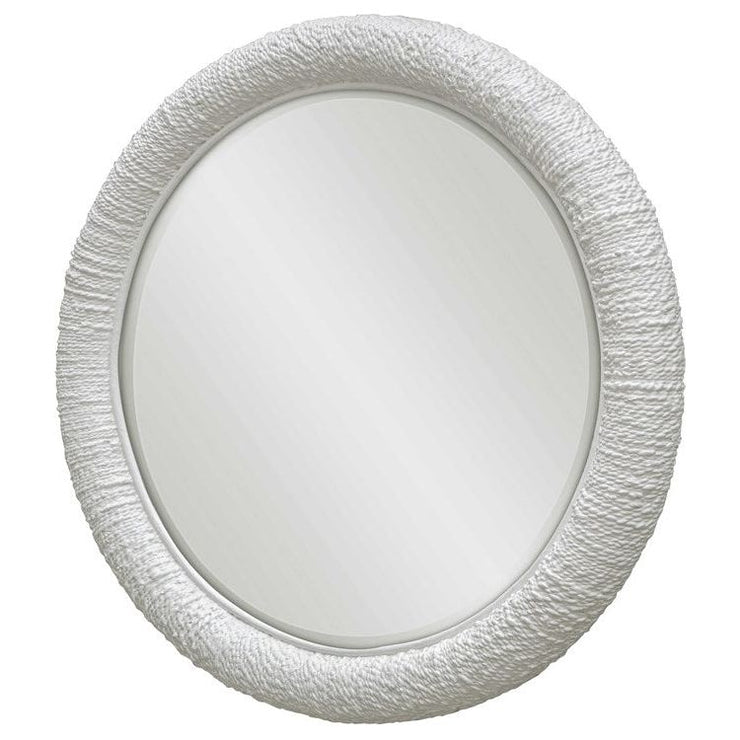 Uttermost Mariner White Woven Rattan Round Mirror