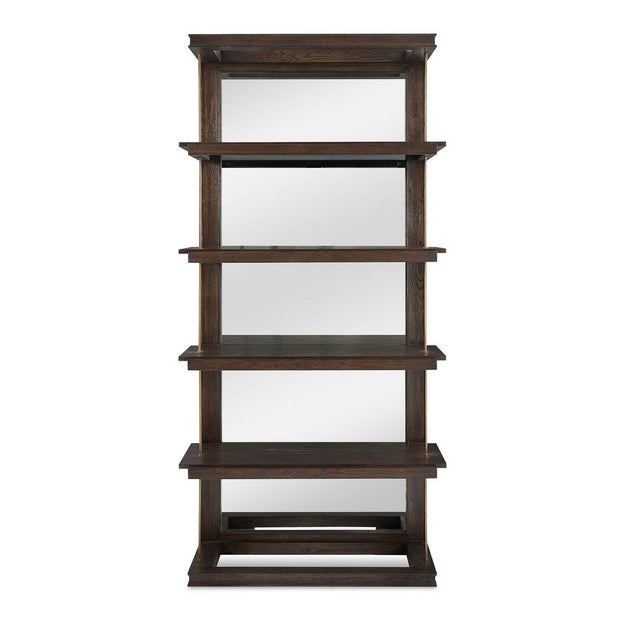 Uttermost Kai Dark Walnut With Gold Iron  Etagere