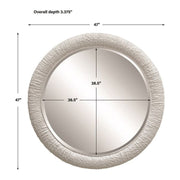 Uttermost Mariner White Woven Rattan Round Mirror