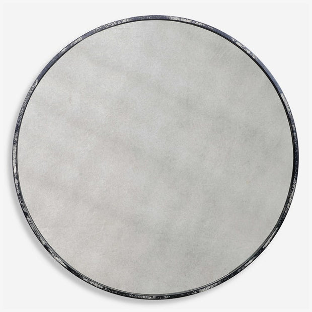 Uttermost Junius Rustic Black Round Mirror