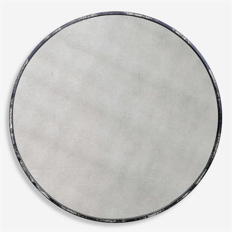 Uttermost Junius Rustic Black Round Mirror