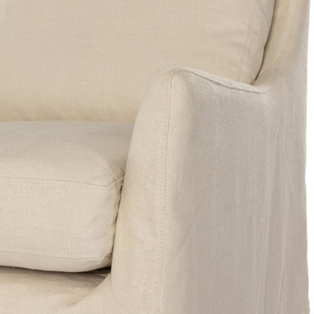 Four Hands Monette Slipcovered Swivel Chair ~ Brussels Natural Linen Slipcover