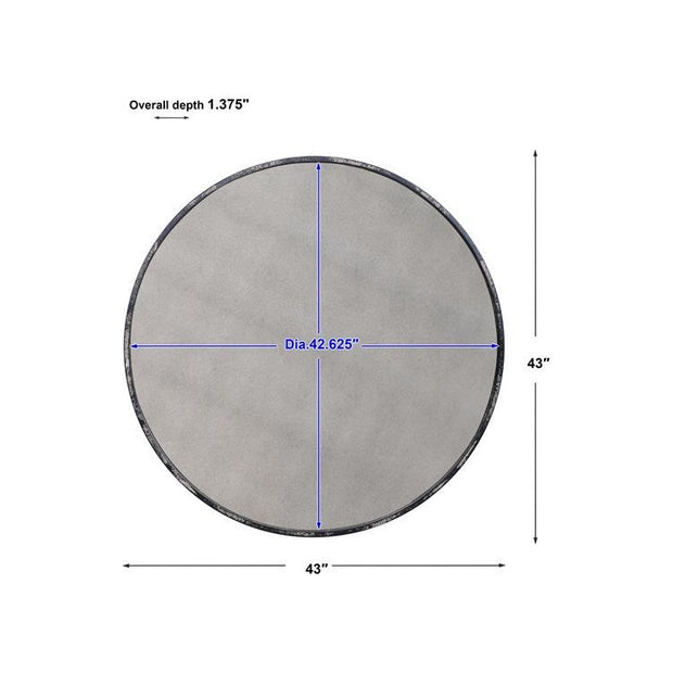 Uttermost Junius Rustic Black Round Mirror