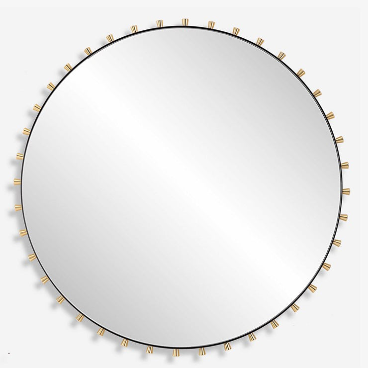 Uttermost Cosmopolitan Matte Black and Brass Round Mirror