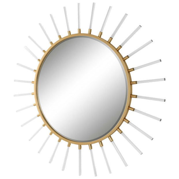 Uttermost Oracle Metallic Gold Leaf and Acrylic Round Mirror