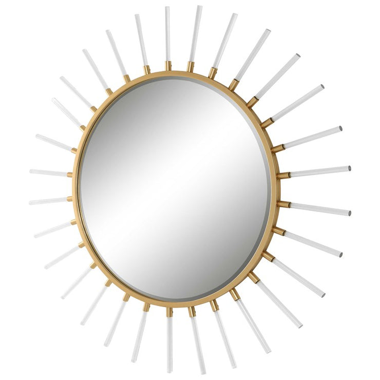 Uttermost Oracle Metallic Gold Leaf and Acrylic Round Mirror