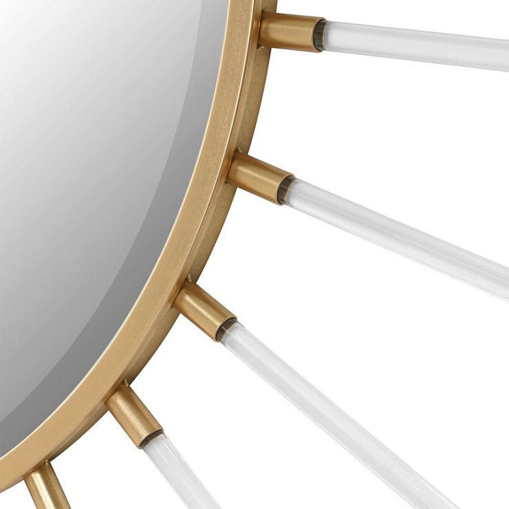 Uttermost Oracle Metallic Gold Leaf and Acrylic Round Mirror