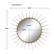 Uttermost Oracle Metallic Gold Leaf and Acrylic Round Mirror