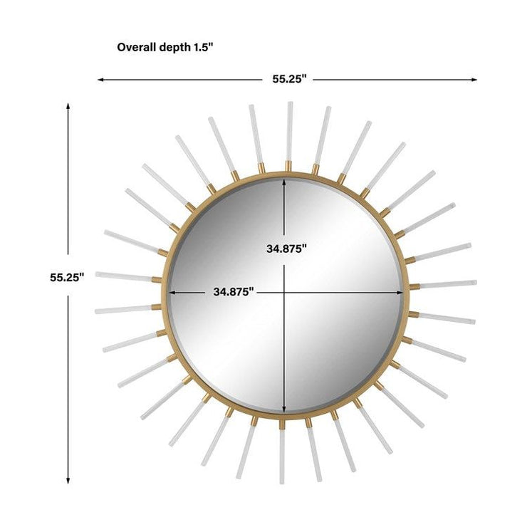 Uttermost Oracle Metallic Gold Leaf and Acrylic Round Mirror