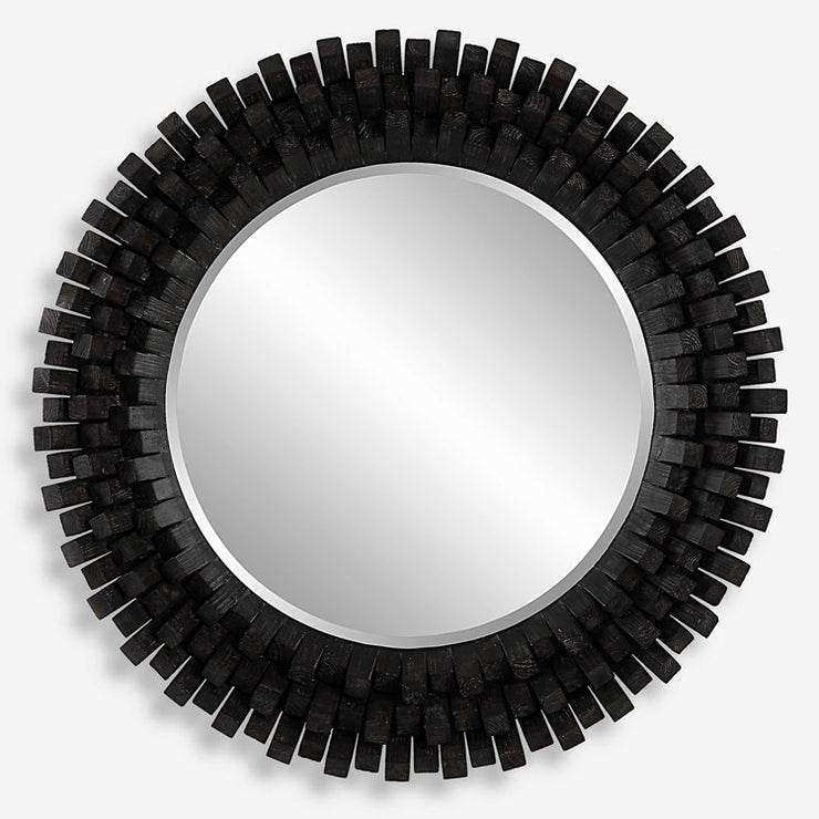 Uttermost Circle of Piers Black Wood Round Mirror
