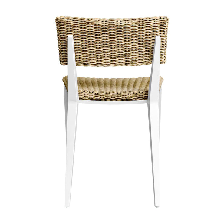 Uttermost Calbas Honey All Weather Wicker Outdoor Dining Chair With White Frame
