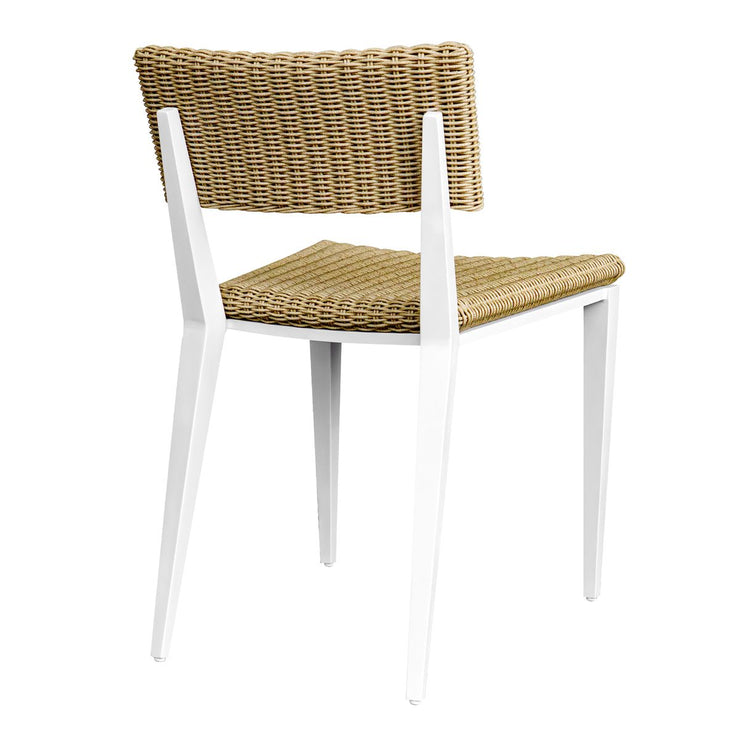 Uttermost Calbas Honey All Weather Wicker Outdoor Dining Chair With White Frame