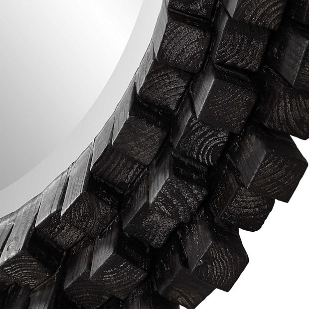 Uttermost Circle of Piers Black Wood Round Mirror