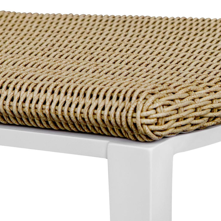 Uttermost Calbas Honey All Weather Wicker Outdoor Dining Chair With White Frame