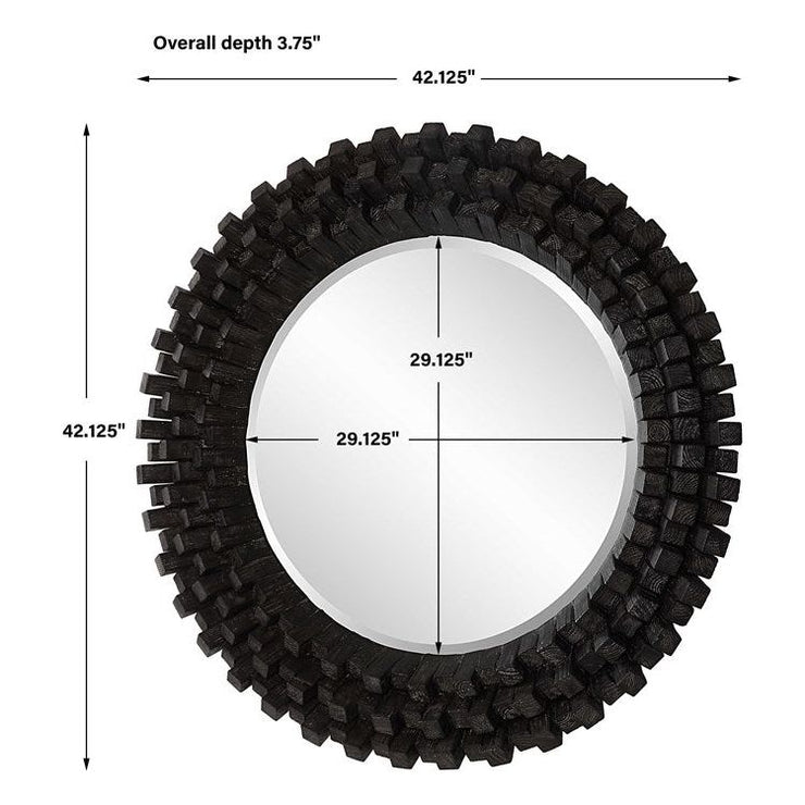Uttermost Circle of Piers Black Wood Round Mirror