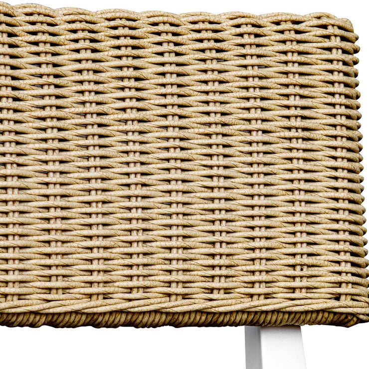 Uttermost Calbas Honey All Weather Wicker Outdoor Dining Chair With White Frame
